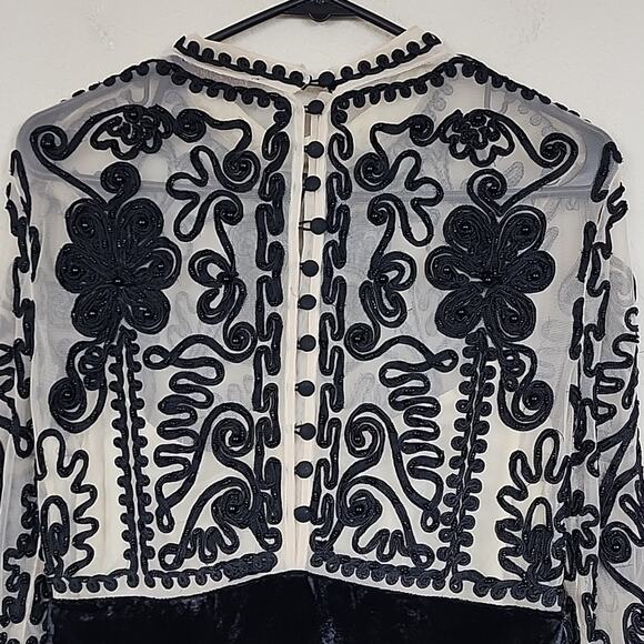 Free People Ginger Meadow Embroidered Velour Size 8 Dress - Picture 8 of 13